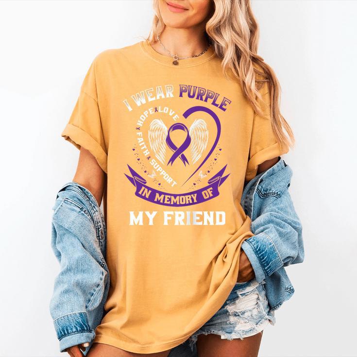 Purple In Memory Of My Friend Epilepsy Awareness Back Print Women's Comfort Colors T-Shirt