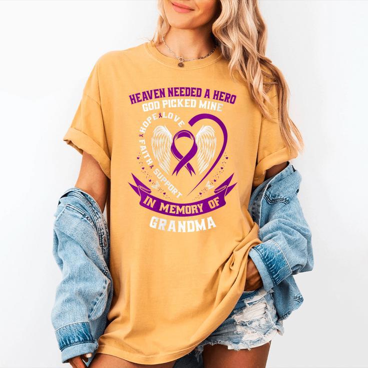 Purple In Memory Of Grandma Pancreatic Cancer Awareness Kids Women's Comfort Colors T-Shirt Purple In Memory Of Grandma Pancreatic Cancer Awareness Kids Women's Comfort Colors T-Shirt