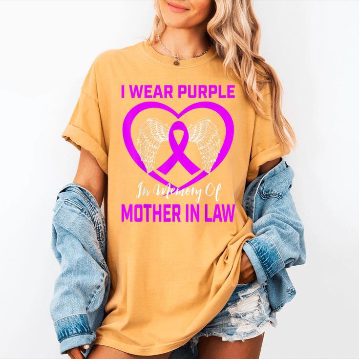 Purple In Memory Of Mother In Law Alzheimers Dementia Heart Women's Comfort Colors T-Shirt Purple In Memory Of Mother In Law Alzheimers Dementia Heart Women's Comfort Colors T-Shirt
