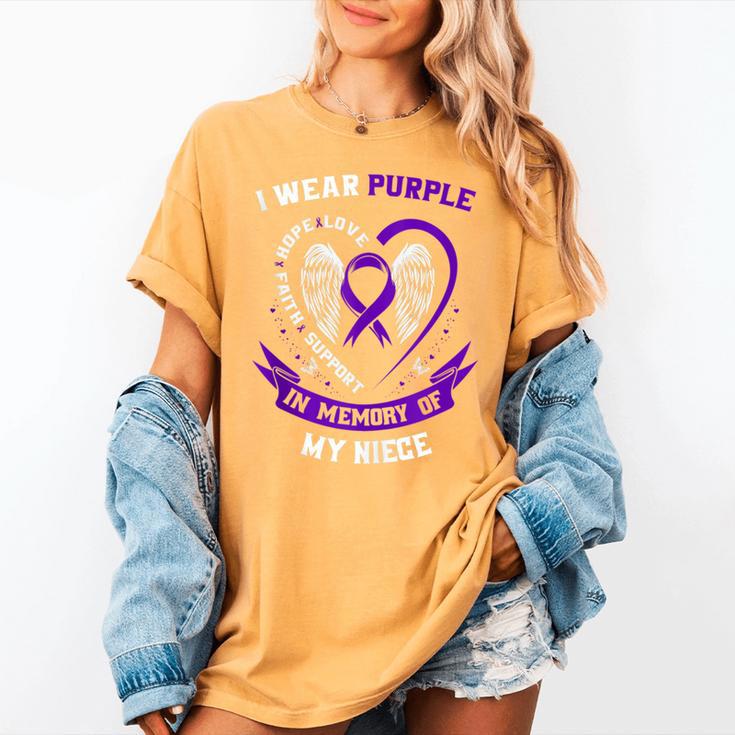 Purple In Memory Of My Niece Epilepsy Awareness Aunt Uncle Women's Comfort Colors T-Shirt