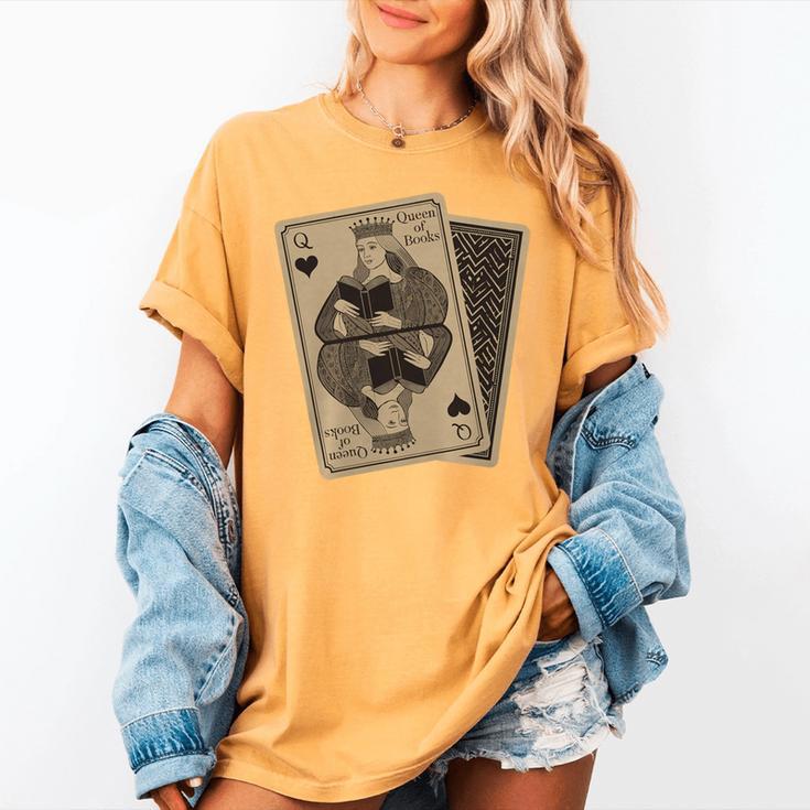 Queen Of Books Playing Card Aesthetic For Book Lovers Premium Tri-Blend Women's Comfort Colors T-Shirt