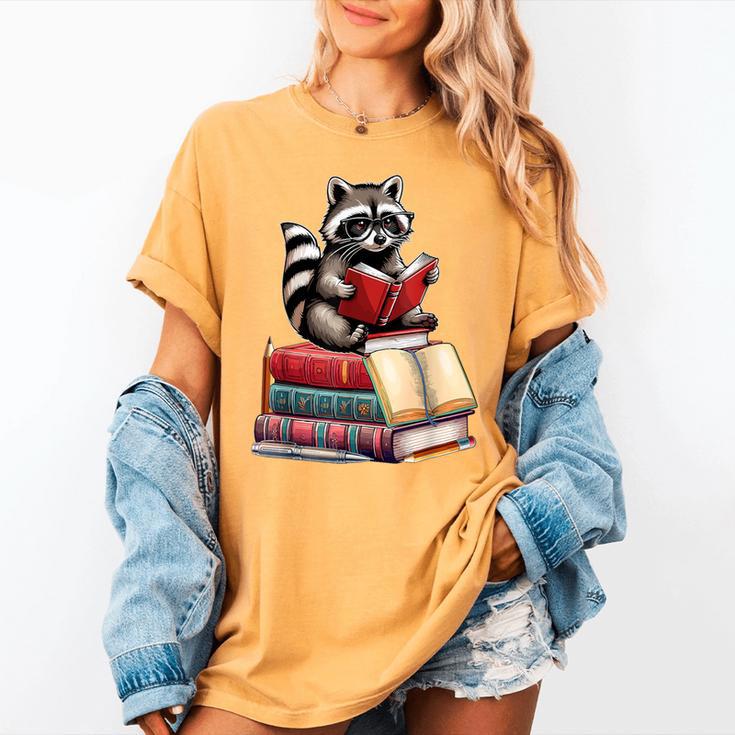 Raccoon Reading Books Matching Bookworm Readers Librarian Women's Comfort Colors T-Shirt Raccoon Reading Books Matching Bookworm Readers Librarian Women's Comfort Colors T-Shirt