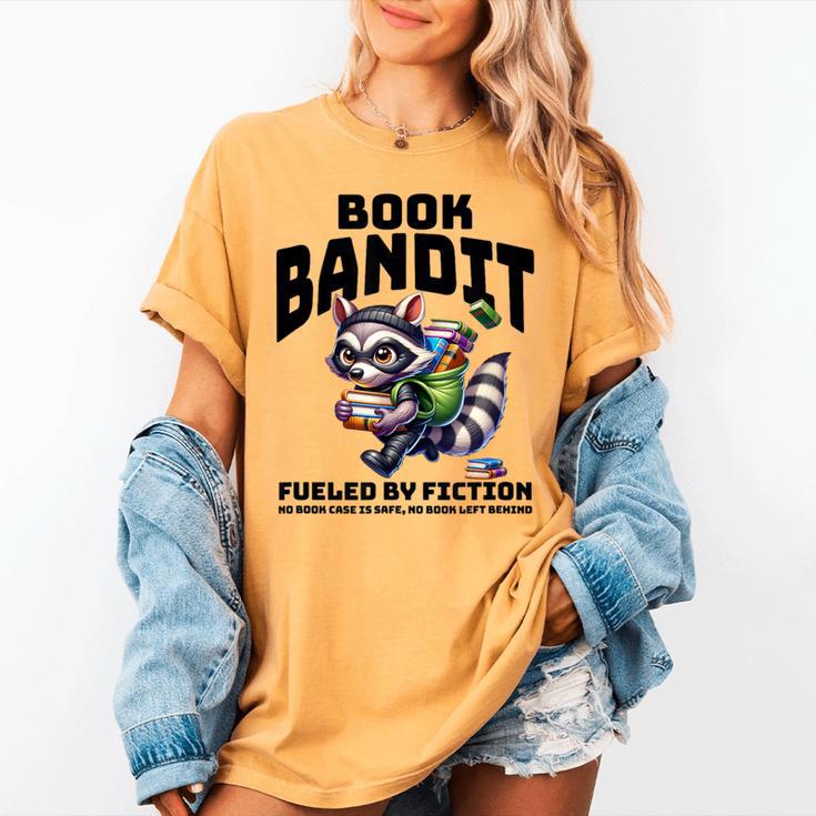 Racoon-Bookworm-Book Bandit-Fueled By Fiction Women's Comfort Colors T-Shirt Racoon-Bookworm-Book Bandit-Fueled By Fiction Women's Comfort Colors T-Shirt