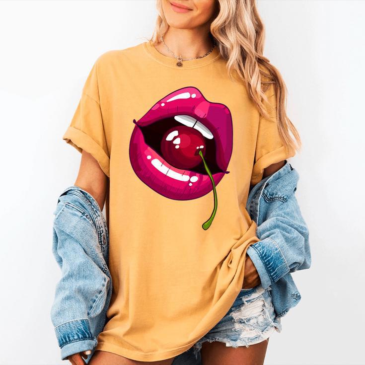 Rainbow Lips With a Cherry In The Mouth 80s Nostalgia Premium Tri-Blend Women's Comfort Colors T-Shirt Rainbow Lips With a Cherry In The Mouth 80s Nostalgia Premium Tri-Blend Women's Comfort Colors T-Shirt