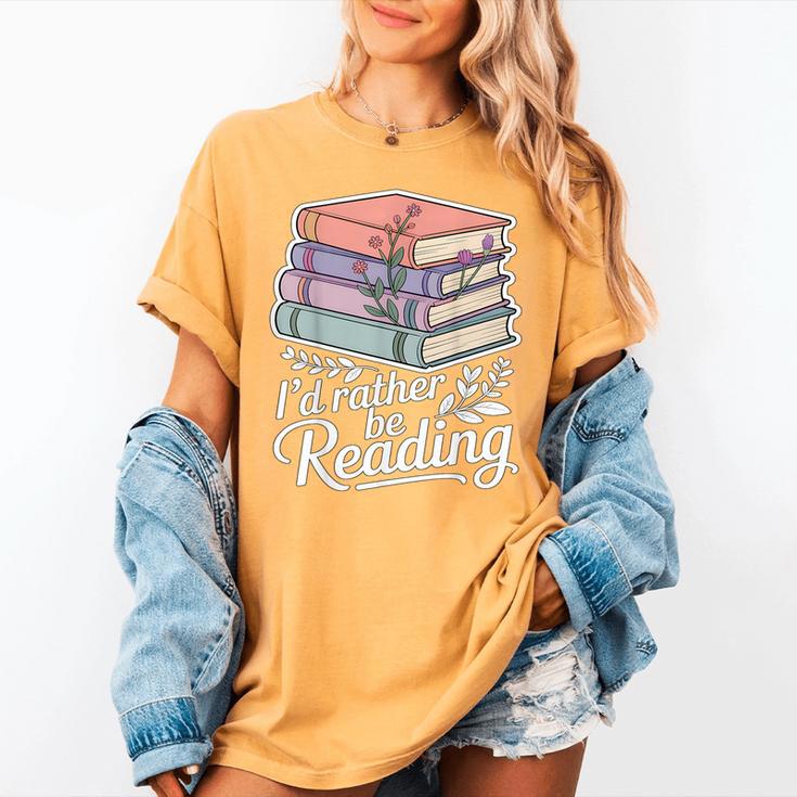 Rather Be Reading Book Lover Stack Women's Comfort Colors T-Shirt Rather Be Reading Book Lover Stack Women's Comfort Colors T-Shirt