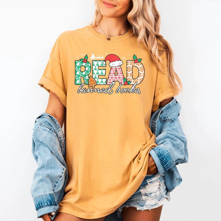Read Banned Books Christmas Holiday Women's Comfort Colors T-Shirt