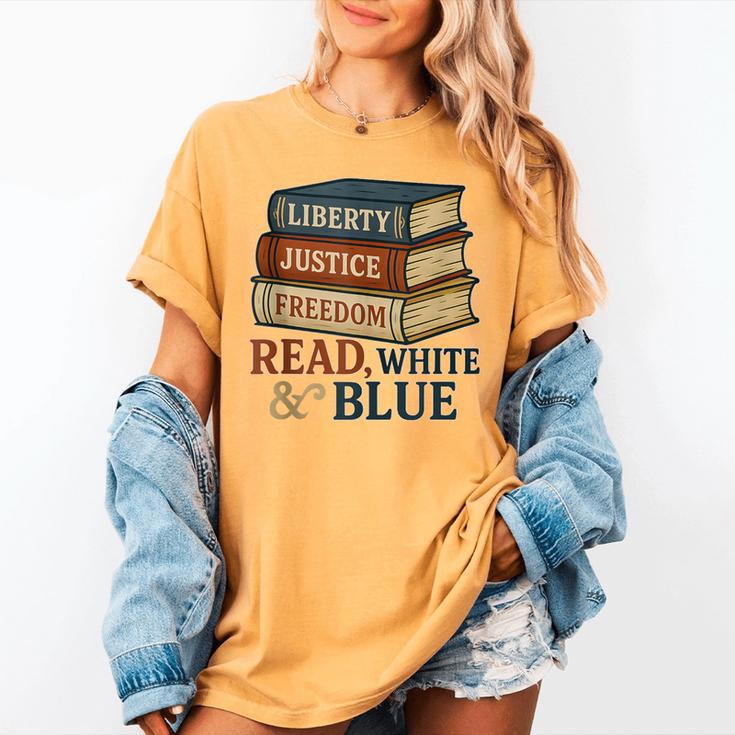 Read Blue Liberty Books July 4th Independence Women's Comfort Colors T-Shirt Read Blue Liberty Books July 4th Independence Women's Comfort Colors T-Shirt