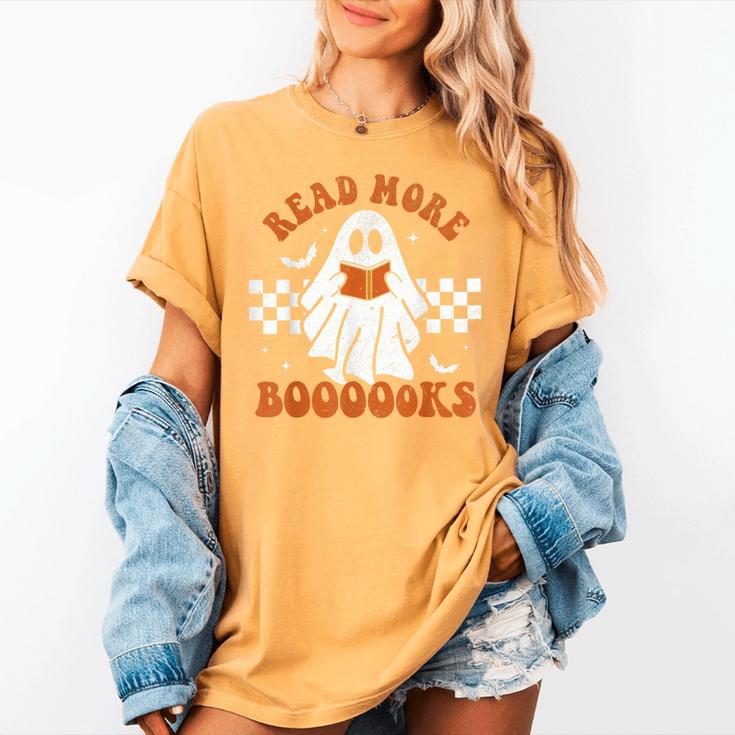 Read More Books Cute Ghost Reading Book Teacher Halloween Women's Comfort Colors T-Shirt