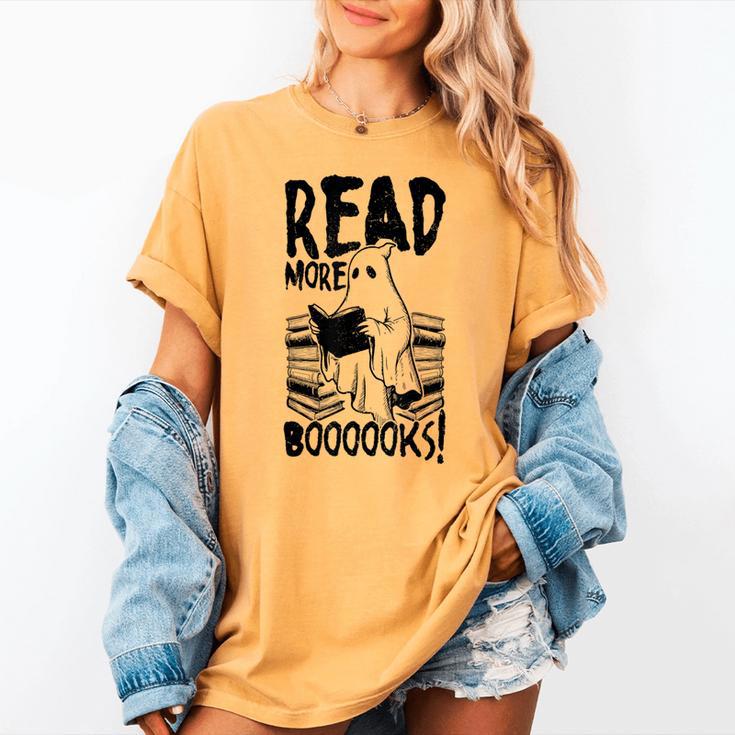 Read More Books Ghost Halloween Reading Teacher Literacy Women's Comfort Colors T-Shirt Read More Books Ghost Halloween Reading Teacher Literacy Women's Comfort Colors T-Shirt