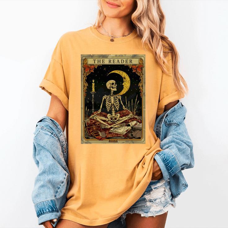The Reader Tarot Card Book Lover Skeleton Art Goth Style Women's Comfort Colors T-Shirt