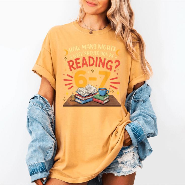Reading 6 7 Six Seven Meme Slang Teacher Book Lover Women's Comfort Colors T-Shirt