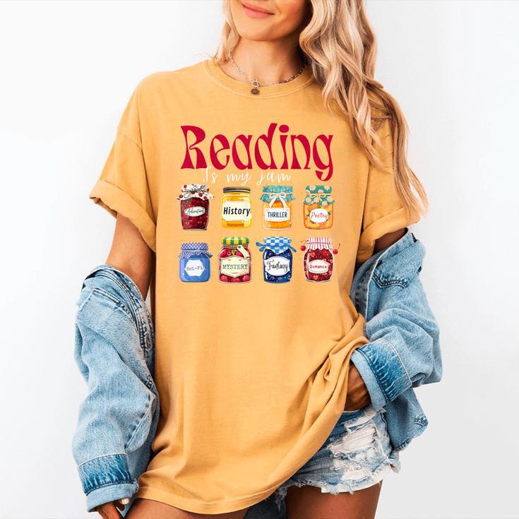 Reading Is My Jam Teacher Student Book Lovers Women's Comfort Colors T-Shirt