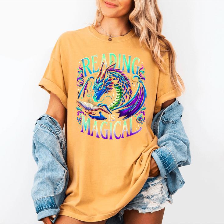 Reading Is Magical Dragon Tee Perfect For Book Lovers Kids Women's Comfort Colors T-Shirt Reading Is Magical Dragon Tee Perfect For Book Lovers Kids Women's Comfort Colors T-Shirt
