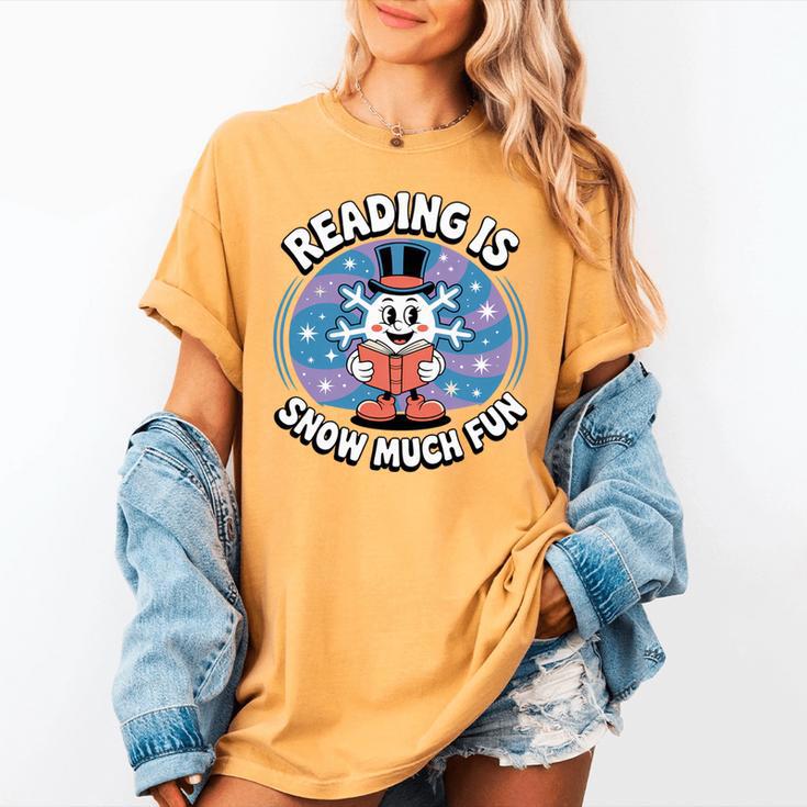 Reading Is Snow Much Fun Snowflake Book Lovers Winter Theme Premium Tri-Blend Women's Comfort Colors T-Shirt