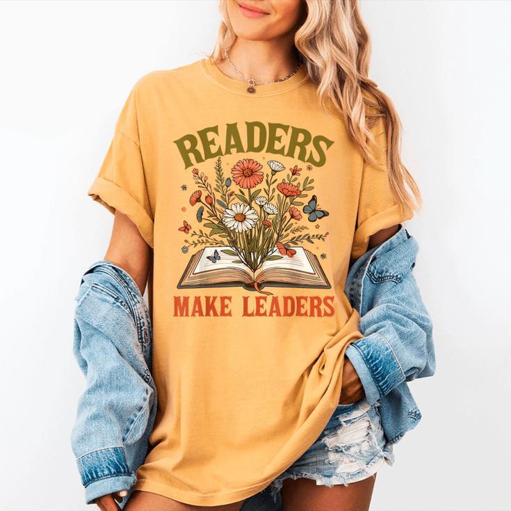 Reading Squad Book Lover Bookish Floral Readers Make Leaders Women's Comfort Colors T-Shirt Reading Squad Book Lover Bookish Floral Readers Make Leaders Women's Comfort Colors T-Shirt