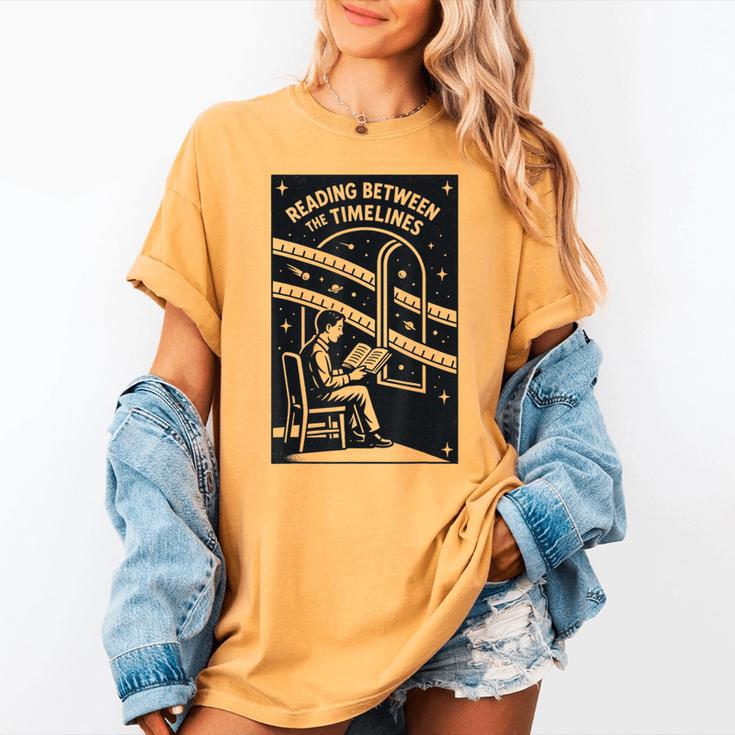 Reading Between The Timelines Time Travel Books Women's Comfort Colors T-Shirt