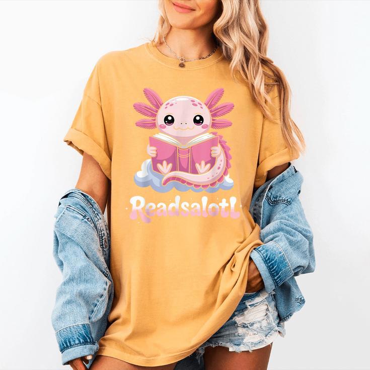 Readsalotl Axolotl Reading Cute Book Lover Bookworm Women's Comfort Colors T-Shirt Readsalotl Axolotl Reading Cute Book Lover Bookworm Women's Comfort Colors T-Shirt