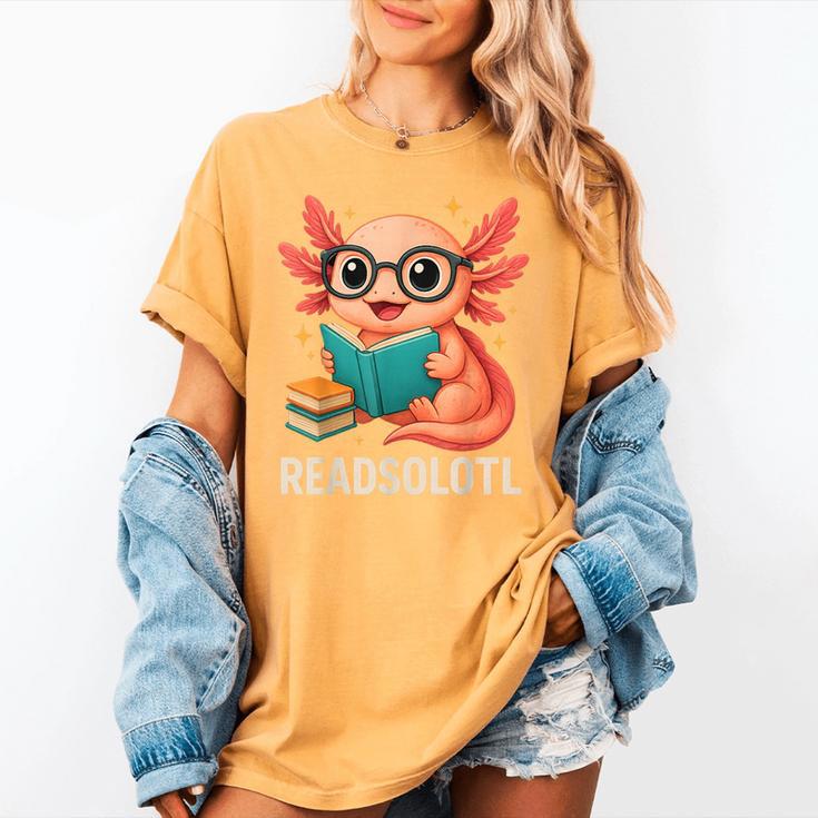 Readsolotl Kawaii Axolotl Reading Book Lover Women's Comfort Colors T-Shirt