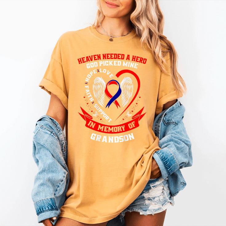 Red CHD Heart Disease Awareness Shirts In Memory Of Grandson Women's Comfort Colors T-Shirt Red CHD Heart Disease Awareness Shirts In Memory Of Grandson Women's Comfort Colors T-Shirt