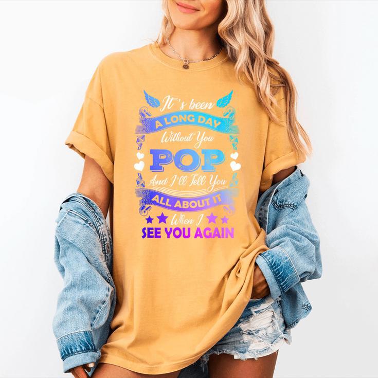 Remembrance Of Pop Memory Of My Grandpa In Heaven Women's Comfort Colors T-Shirt