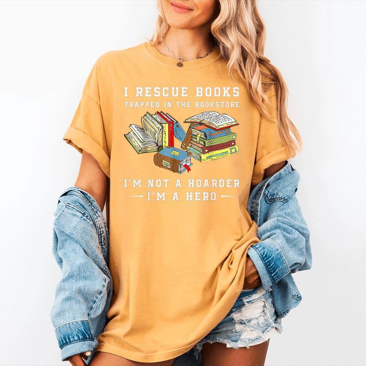 I Rescue Book Trapped In The Bookstore I'm Not A Hoarder Premium Tri-Blend Women's Comfort Colors T-Shirt