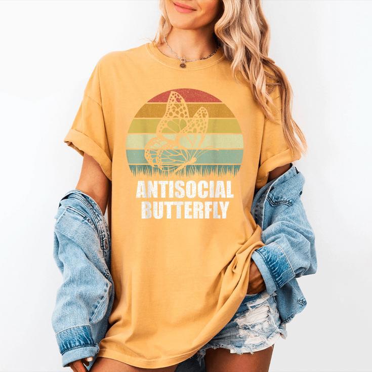 Retro Antisocial Butterfly Shirt For Introverts Women's Comfort Colors T-Shirt
