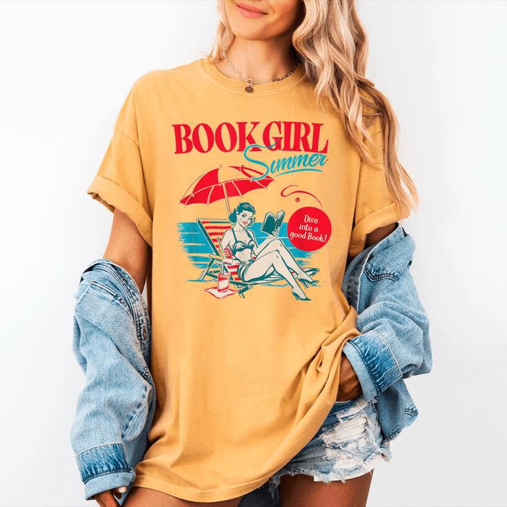 Retro Book Girl Summer For Women Beach Reading Women's Comfort Colors T-Shirt Retro Book Girl Summer For Women Beach Reading Women's Comfort Colors T-Shirt