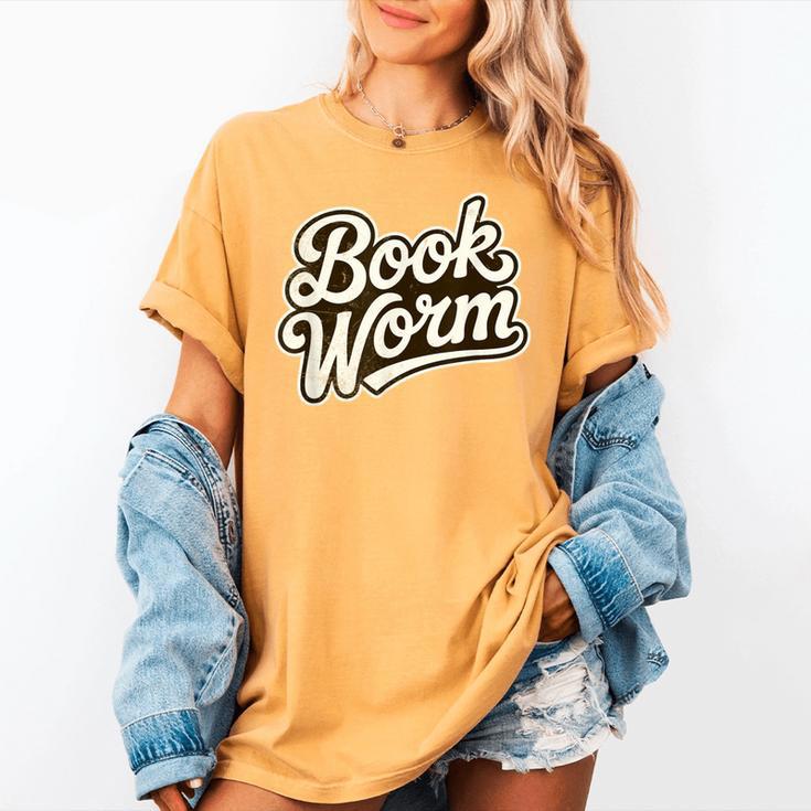 Retro Book Worm Reading For Book Lovers Women's Comfort Colors T-Shirt