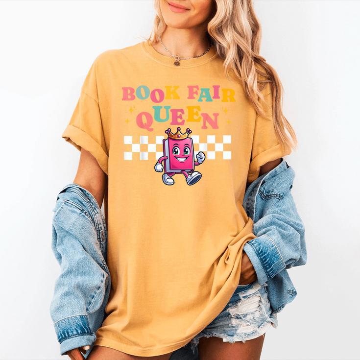 Retro Library Book Fair Queen School Reading Girls Women's Women's Comfort Colors T-Shirt