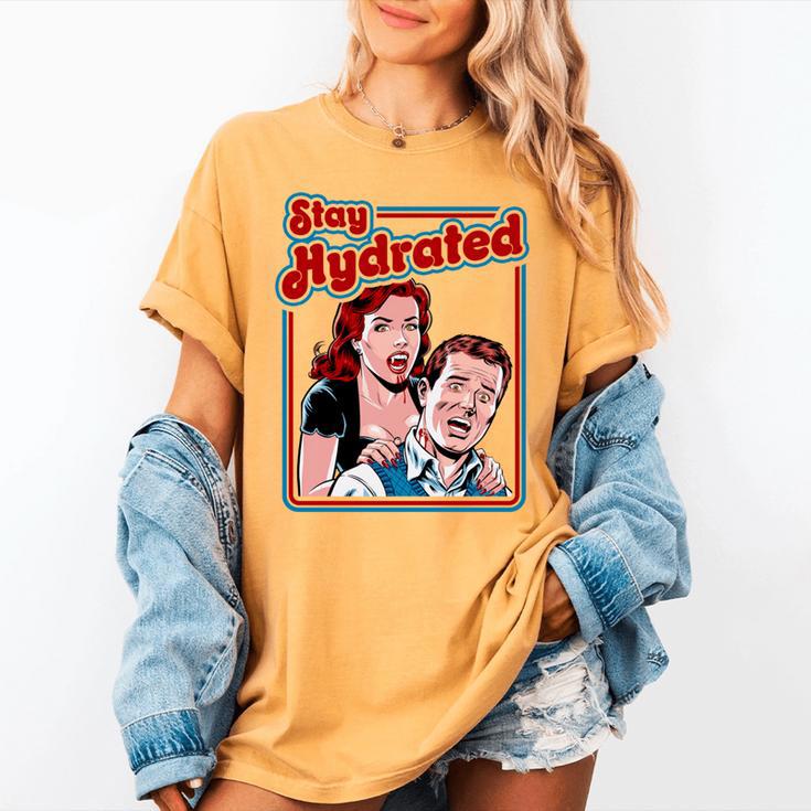 Retro Vampire Book Cover Style Stay Hydrated Halloween Women's Comfort Colors T-Shirt Retro Vampire Book Cover Style Stay Hydrated Halloween Women's Comfort Colors T-Shirt