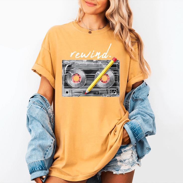 Rewind Cassette Tape Nostalgia 80s 90s Retro Music Lover Women's Comfort Colors T-Shirt