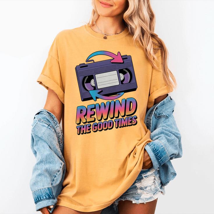 Rewind Good Times Retro VHS Tape Nostalgia 80s 90s Premium Tri-Blend Women's Comfort Colors T-Shirt