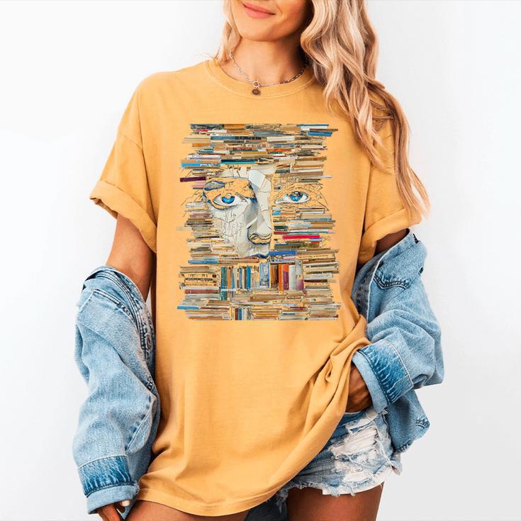 RtY Book Man Graphic Eyes Colorful Art Small Women's Comfort Colors T-Shirt