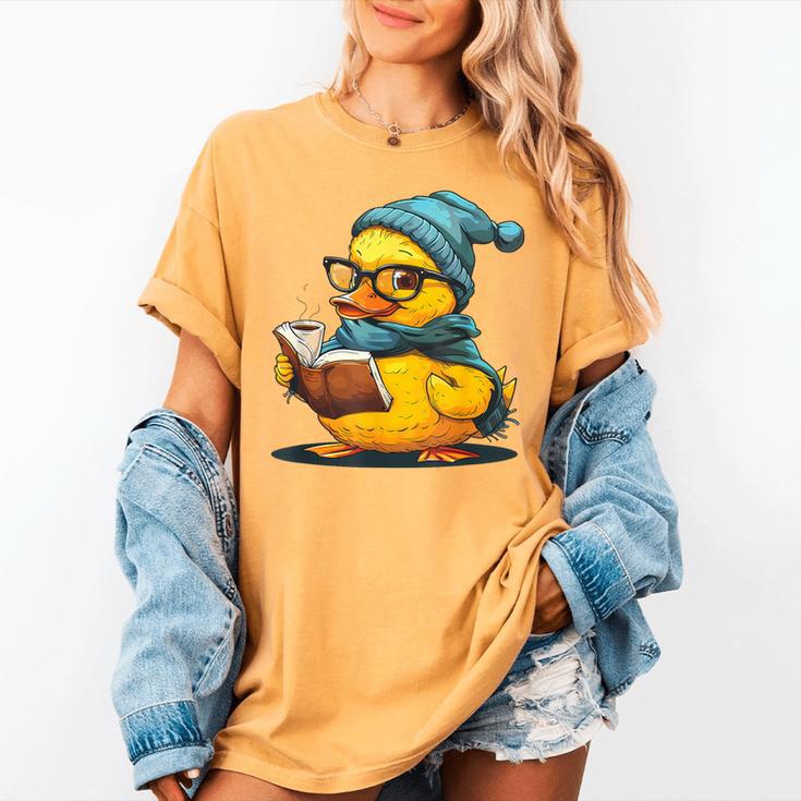 Rubber Duck Reading Book Rubber Duckie Reader Coffee Lover Women's Comfort Colors T-Shirt Rubber Duck Reading Book Rubber Duckie Reader Coffee Lover Women's Comfort Colors T-Shirt
