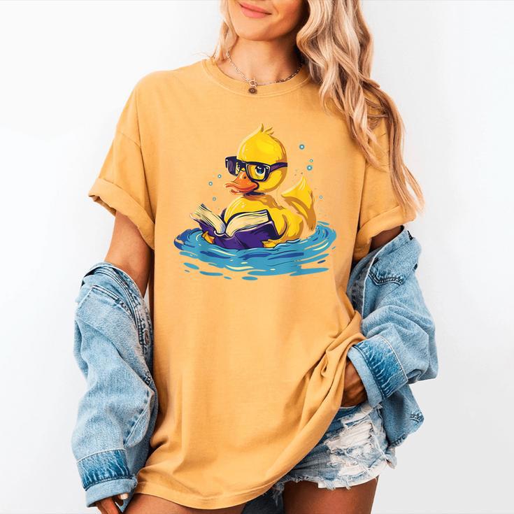Rubber Duck Reading Book Swim Rubber Duckling Rubber Duckie Women's Comfort Colors T-Shirt Rubber Duck Reading Book Swim Rubber Duckling Rubber Duckie Women's Comfort Colors T-Shirt
