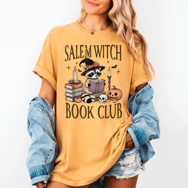 Salem Witch Book Club Raccoon Reading Women's Comfort Colors T-Shirt Salem Witch Book Club Raccoon Reading Women's Comfort Colors T-Shirt