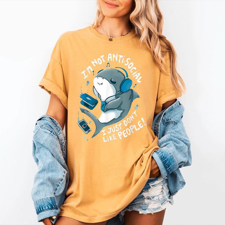 Shark Don’t Like People Antisocial Introvert Women's Comfort Colors T-Shirt Shark Don’t Like People Antisocial Introvert Women's Comfort Colors T-Shirt