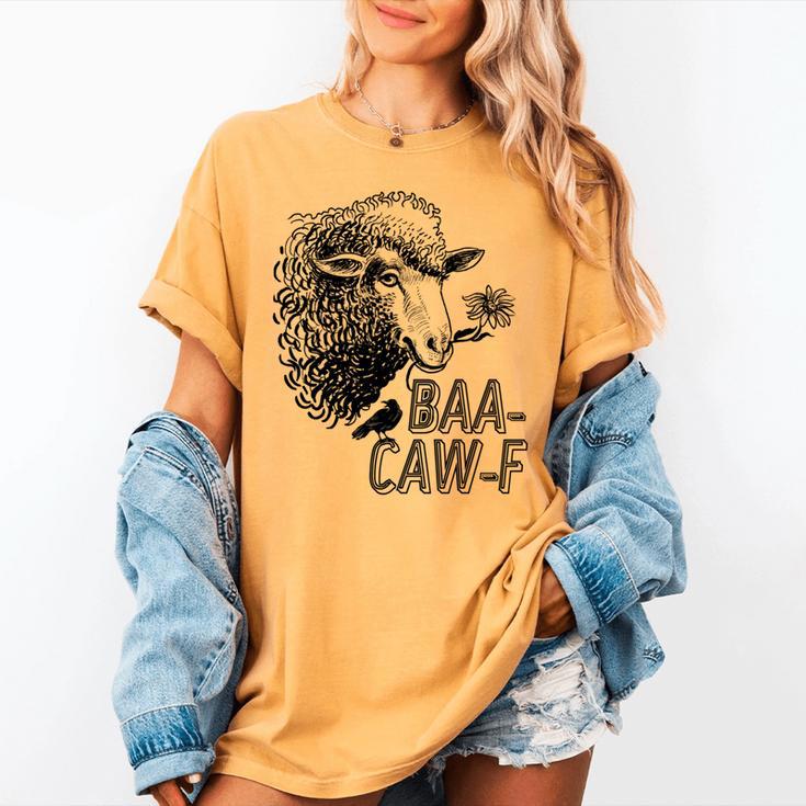 Sheep Baa Crow Caw Back Off Pun Tee For Introverts & Teens Women's Comfort Colors T-Shirt