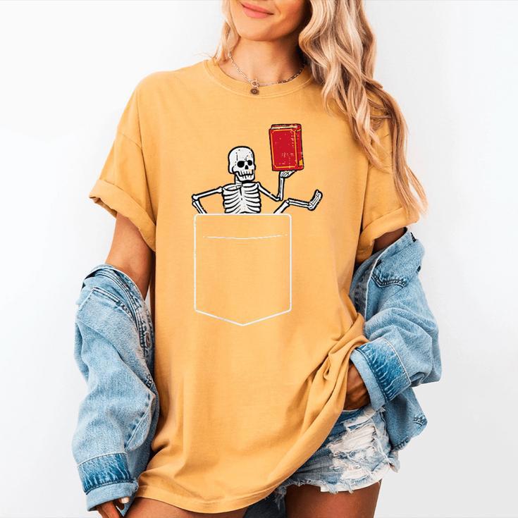 Skeleton Books Read Book Reading Librarian Across America Women's Comfort Colors T-Shirt Skeleton Books Read Book Reading Librarian Across America Women's Comfort Colors T-Shirt