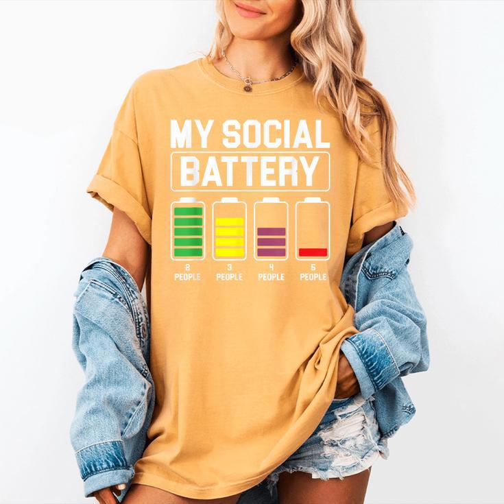 My Social Battery Introverted Low Energy Antisocial Women's Comfort Colors T-Shirt