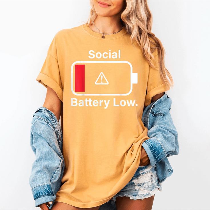 Social Battery Low Anti-Social Introvert Women's Comfort Colors T-Shirt Social Battery Low Anti-Social Introvert Women's Comfort Colors T-Shirt