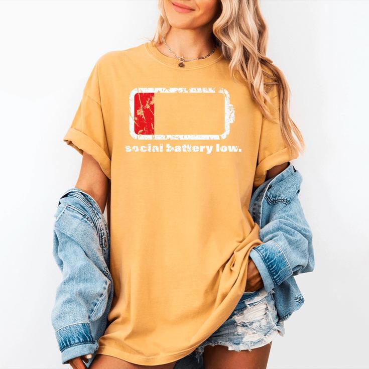 Social Battery Low Introvert Premium Women's Comfort Colors T-Shirt Social Battery Low Introvert Premium Women's Comfort Colors T-Shirt