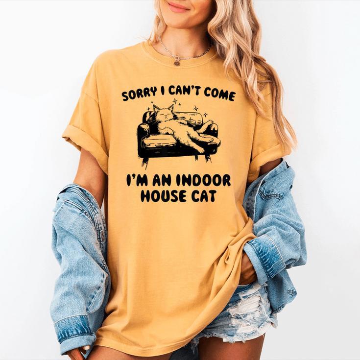 Sorry I Can't Go I'm An Indoor Cat Introvert Saying Women's Comfort Colors T-Shirt