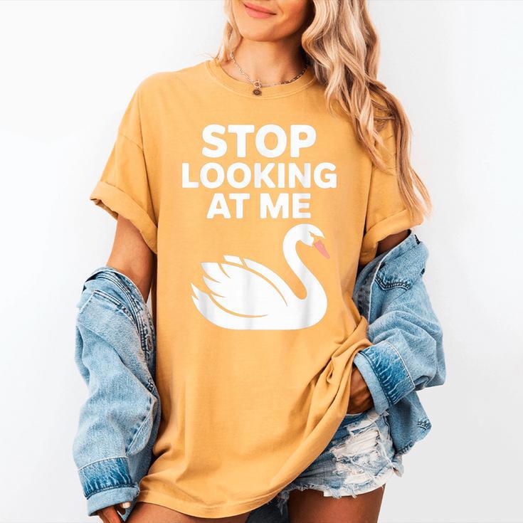 Stop Looking At Me Swan Introvert Humor Women's Comfort Colors T-Shirt