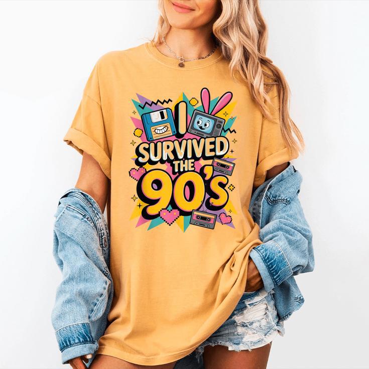 I Survived The 90s – Cute Retro Cartoon Nostalgia Women's Comfort Colors T-Shirt