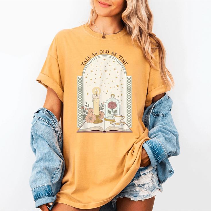 Tale As Old As Time Rose Candle And Book Women's Comfort Colors T-Shirt