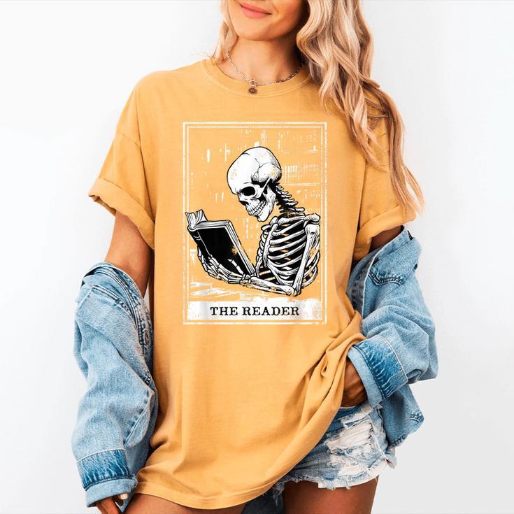 Tarot Card Shirt The Reader Tarot Skeleton Reading Book Women's Comfort Colors T-Shirt