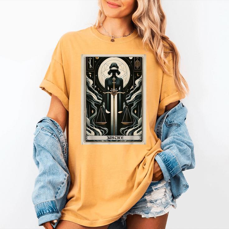 Tarot Cards Guide Book Esoteric Mysticism Clothing Tarot Card Justice Women's Comfort Colors T-Shirt