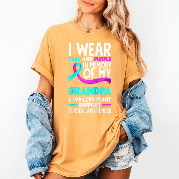 Teal & Purple In Memory Of My Grandpa Suicide Prevention Raglan Baseball Tee Women's Comfort Colors T-Shirt Teal & Purple In Memory Of My Grandpa Suicide Prevention Raglan Baseball Tee Women's Comfort Colors T-Shirt