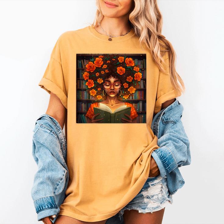History Month Black Afro Girl Women Book Lovers Women's Comfort Colors T-Shirt